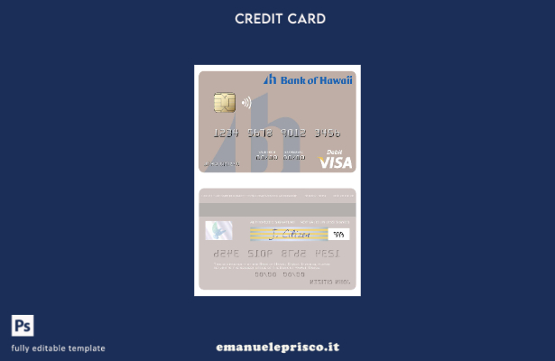 stile verificato modello di carta di debito visto della Samoa Bank of Hawaii